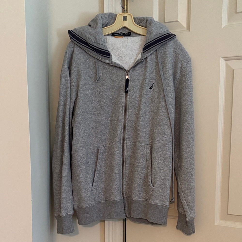 Nautica Gray Zip-Up Hoodie Jacket